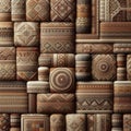 Woven fabric patterns earth tones Royalty Free Stock Photo