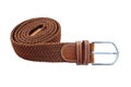 Woven Genuine Leather Belt on a iSolated White Background Royalty Free Stock Photo