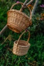 Woven handmade furniture in details. Royalty Free Stock Photo