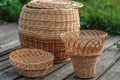 Woven handmade furniture in details. Royalty Free Stock Photo