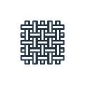 woven icon vector from fabric features concept. Thin line illustration of woven editable stroke. woven linear sign for use on web