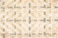 Woven mat bamboo wood texture abstract hamper patterns  on background Royalty Free Stock Photo