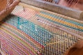 Woven mats handmade from dry reed imbue Royalty Free Stock Photo