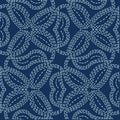 Woven motif sashiko style japanese needlework. Seamless vector pattern.