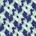 Woven painted criss cross shapes vector seamless pattern background. Painterly brush stroke blend on terrazzo textured