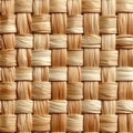 Woven Pattern of Interlaced Beige and Light Brown Straw Strips for Background Royalty Free Stock Photo