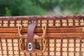 WOVEN PICNIC BASKET Royalty Free Stock Photo