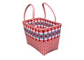 Woven plastic baskets on white background. Royalty Free Stock Photo