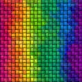 Woven rattan weave seamless knit pattern texture background - vibrant vertical rainbow full color spectrum