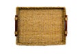 Woven rope basket with handles top view Royalty Free Stock Photo