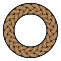 Woven Ropes frame or border with circle shape with copyspace for your design. Vector illustration. Royalty Free Stock Photo