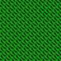 A woven saturated pattern of green squares and dark rhombs with diagonal volumetric triangles