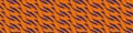 Woven scrim linen weave texture vector border. Seamless orange blue canvas effect banner with scribbled painterly