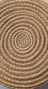 Woven spiral pattern of natural straw fibers close up texture Royalty Free Stock Photo