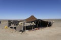 Woven tent of Nomadic berber camp in the Sahara Desert Royalty Free Stock Photo