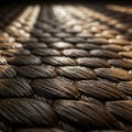 Woven texture featuring large, oval-shaped patterns with a glossy, dark brown finish. Royalty Free Stock Photo