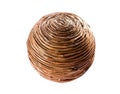 Woven wicker ball on white background Royalty Free Stock Photo