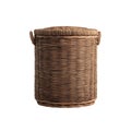 Woven Wicker Basket with Lid Rattan Laundry Hamper Natural Home Storage Container Royalty Free Stock Photo