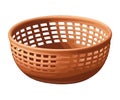 Woven wicker basket with rustic homemade design