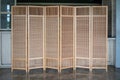 Woven wicker seamless pattern wooden partition