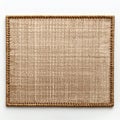 Woven Wicker Table Mat Overhead Shot on Clean White Background Neutral Tone Royalty Free Stock Photo