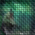 Woven wicker weave pattern texture background - dark green color