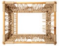 Woven Wooden Frame Isolated on White Background Rustic Texture Royalty Free Stock Photo