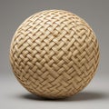 Woven Wooden Sphere: Hasselblad-inspired 3d Tweed Pattern Decoration