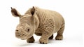 Wovenperforated Crochet Rhino: Distorted Perspectives And Exaggerated Forms
