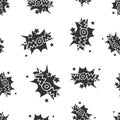 Wow comic sound effects seamless pattern background. Business fl Royalty Free Stock Photo