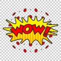 Wow comic sound effects. Sound bubble speech with word and comic Royalty Free Stock Photo