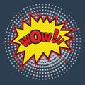 WOW - comic speech bubble. Pop art style and halftone. Royalty Free Stock Photo