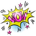 WOW comic speech bubble vector cartoon icon Royalty Free Stock Photo