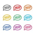 Wow Comic Text icon or logo, color set Royalty Free Stock Photo