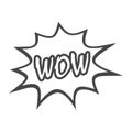 Wow Comic Text icon sign Royalty Free Stock Photo