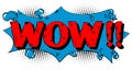 Wow - Comics word. Vector retro abstract comic book text Royalty Free Stock Photo