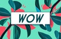 WOW in design banner. vector template for web, print, presentation . Simple banner with minimal phrase. Trendy flat Royalty Free Stock Photo