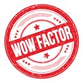 WOW FACTOR text on red round grungy stamp Royalty Free Stock Photo
