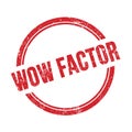 WOW FACTOR text written on red grungy round stamp Royalty Free Stock Photo