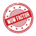 WOW FACTOR text written on red grungy round stamp Royalty Free Stock Photo