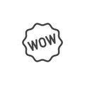 Wow icon. Symbol of admiration or surprise. Line label for online services, stores, markets and mobile apps sticker for