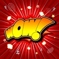 Wow illustration - yellow and orange text, red background Royalty Free Stock Photo