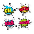 Pop art phrase comic text set