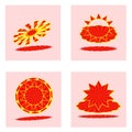 Wow new festival season, collection of sun stars starburst icons, abstract background vector illustration creative Royalty Free Stock Photo