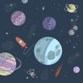 Wow space vector picture illustration