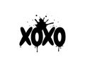 Xoxo, vector. Boom, bomb explosion, cartoon illustration. Royalty Free Stock Photo