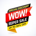 WOW! Super Sale. Special discount banner