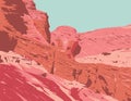 Back of Upper Antelope Canyon in Lechee Arizona WPA Poster Art
