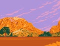 East Temple Mountain in Zion National Park Washington County Utah WPA Poster Art