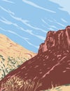 The Great Arch in Zion National Park Along the Zion-Mt Carmel Highway in Springdale Utah WPA Poster Art